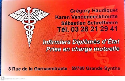 Infirmier Liberal, Haudiquet Grégory, Vandeneeckhoutte Karen, Schrefheere Sébastien., Cabinet Infirmier à Grande-Synthe
