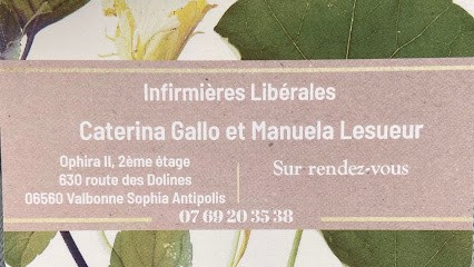 infirmières Libérales Caterina Gallo et Manuela Lesueur, Cabinet Infirmier à Valbonne